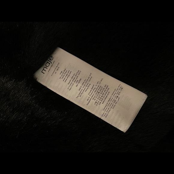 Maje Gafety Faux Fur-Trimmed Cotton-Blend Twill Coat in Black Sz 40 (L) - Picture 8 of 8